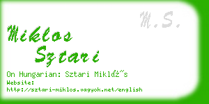 miklos sztari business card